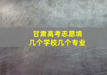 甘肃高考志愿填几个学校几个专业