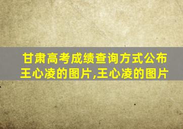 甘肃高考成绩查询方式公布王心凌的图片,王心凌的图片