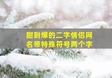 甜到爆的二字情侣网名带特殊符号两个字