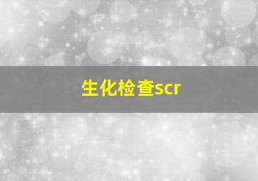 生化检查scr