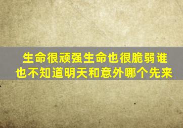 生命很顽强生命也很脆弱谁也不知道明天和意外哪个先来