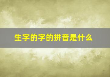 生字的字的拼音是什么