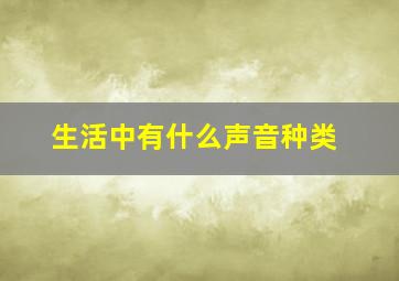 生活中有什么声音种类