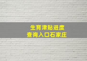 生育津贴进度查询入口石家庄