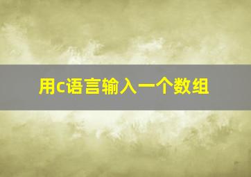 用c语言输入一个数组