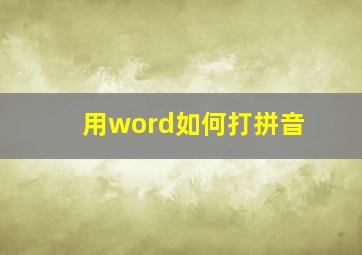 用word如何打拼音