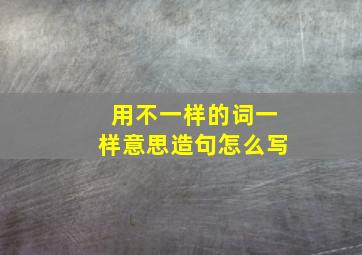 用不一样的词一样意思造句怎么写