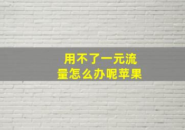 用不了一元流量怎么办呢苹果