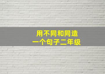 用不同和同造一个句子二年级