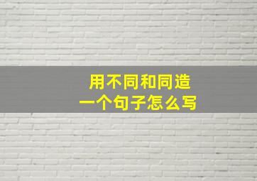 用不同和同造一个句子怎么写