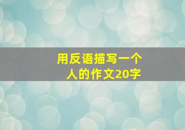 用反语描写一个人的作文20字