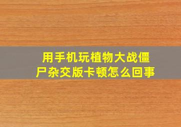 用手机玩植物大战僵尸杂交版卡顿怎么回事