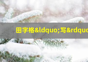 田字格“写”