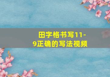 田字格书写11-9正确的写法视频