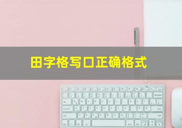 田字格写口正确格式