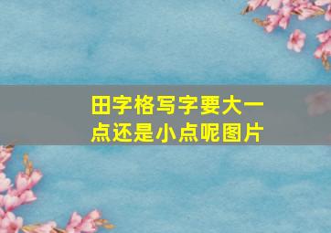 田字格写字要大一点还是小点呢图片