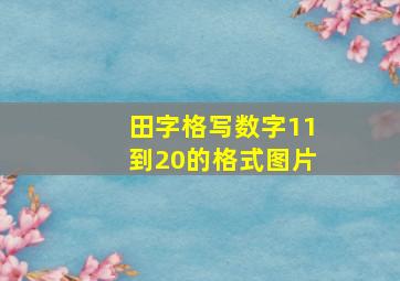 田字格写数字11到20的格式图片