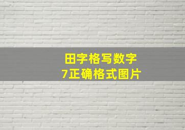 田字格写数字7正确格式图片