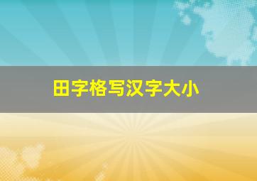 田字格写汉字大小