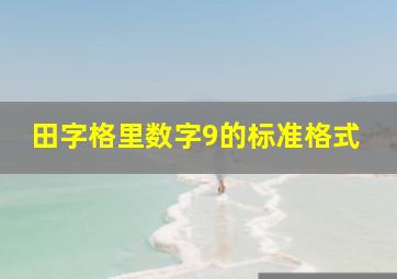 田字格里数字9的标准格式