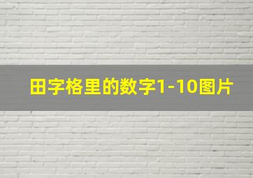 田字格里的数字1-10图片