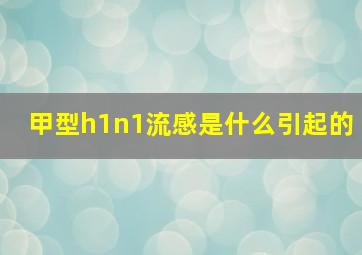 甲型h1n1流感是什么引起的