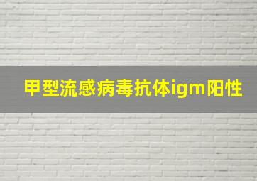 甲型流感病毒抗体igm阳性