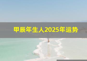 甲辰年生人2025年运势