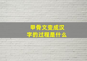 甲骨文变成汉字的过程是什么