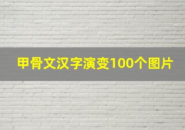 甲骨文汉字演变100个图片