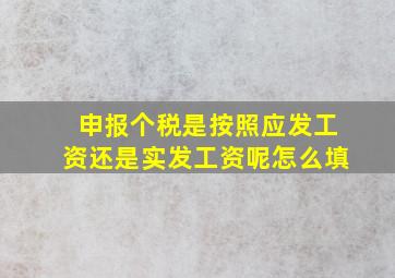 申报个税是按照应发工资还是实发工资呢怎么填