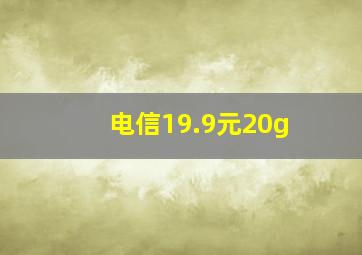 电信19.9元20g