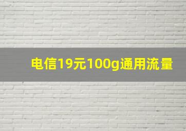 电信19元100g通用流量