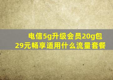 电信5g升级会员20g包29元畅享适用什么流量套餐