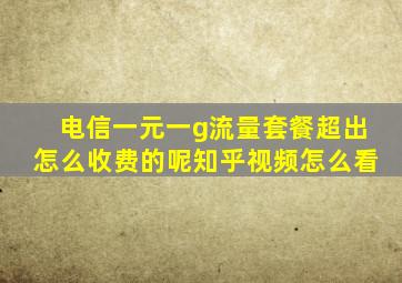 电信一元一g流量套餐超出怎么收费的呢知乎视频怎么看