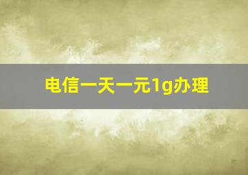 电信一天一元1g办理