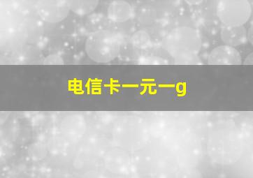 电信卡一元一g