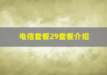 电信套餐29套餐介绍