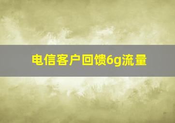 电信客户回馈6g流量