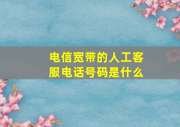 电信宽带的人工客服电话号码是什么