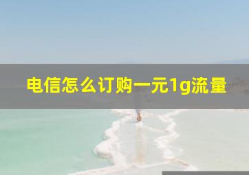 电信怎么订购一元1g流量