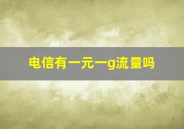 电信有一元一g流量吗