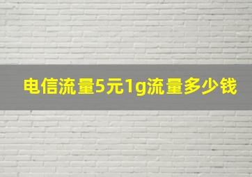 电信流量5元1g流量多少钱