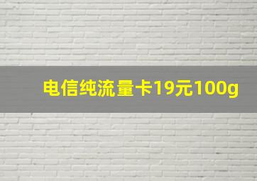 电信纯流量卡19元100g