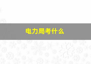 电力局考什么