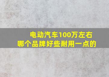 电动汽车100万左右哪个品牌好些耐用一点的