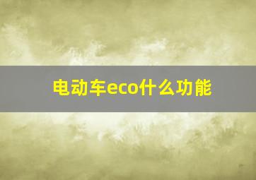 电动车eco什么功能