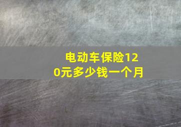 电动车保险120元多少钱一个月