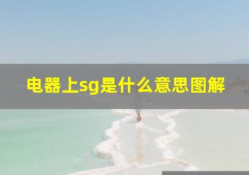 电器上sg是什么意思图解