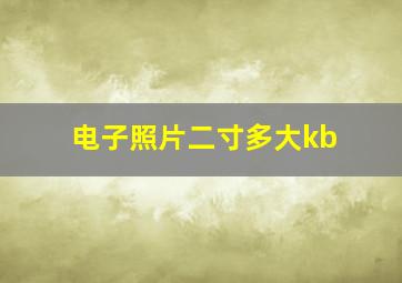 电子照片二寸多大kb